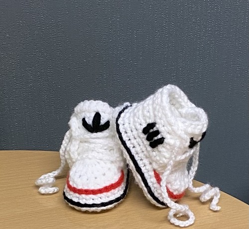 Crochet Baby Zapatos Hechos Mano Ganchillo Lana Bebé Botines Zapatillas