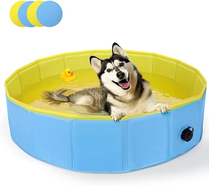 Piscina Plegable Antideslizante Para Perros Y Animales Domésticos 160x30 Cm