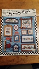 MY COUNTRY FRIENDS COUNTRY SAMPLER CROSS STITCH PATTERN FREE SHIPPING  
