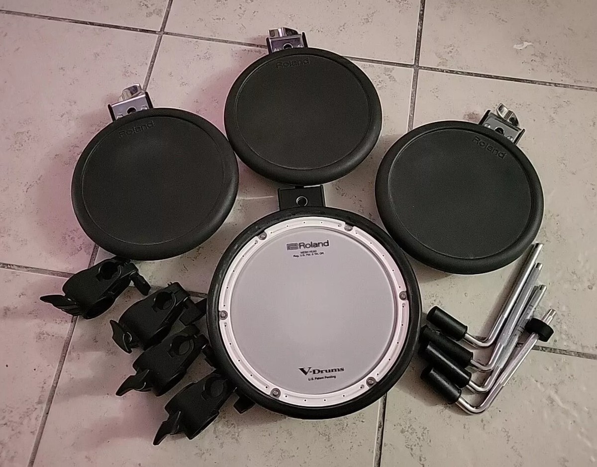 Roland 4 Pack - (1) PDX-8 & (3) PD-8 W/ Clamps & L Rods