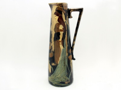 RARE ANTIQUE PHOENIX WARE REMBRANDT THOMAS FORESTER & SONS TUBE LINED EWER