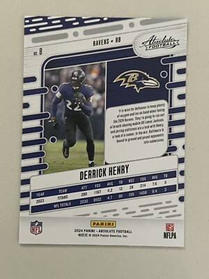 Derrick Henry Baltimore Ravens 2024 Panini Absolute Football #8 | eBay