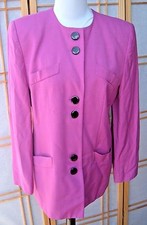 Vintage Sasson New York Paris blazer Jacket 80s Womens size 12/13 Magenta