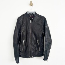 Diesel Lambskin Leather Black Moto Jacket Size Xs