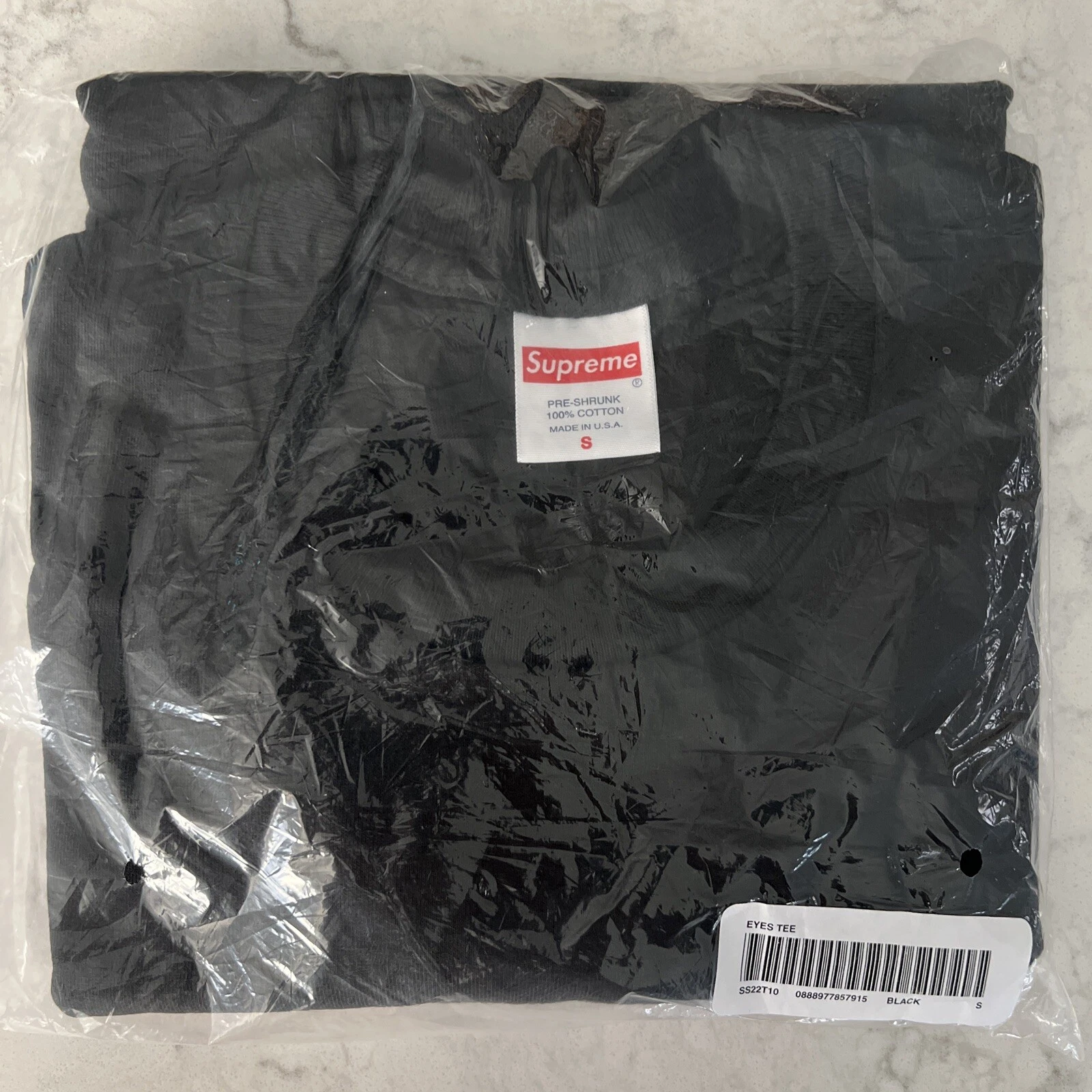 T shirt noir Supreme Eyes FW22 taille petite neuf étiquettes scellées expédié maintenant boîte