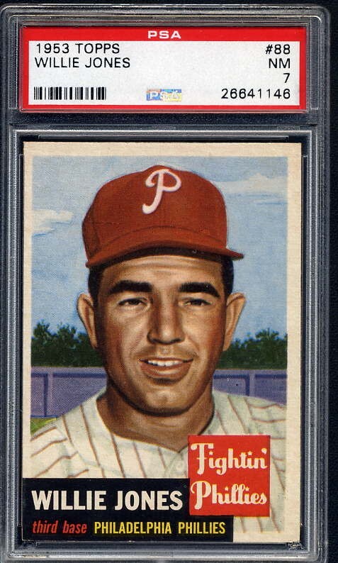 1953 Topps # 88 Willie Jones PSA  7 Philadelphia Phillies 26641146 Single Print