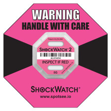 SpotSee ShockWatch 2 Impact Indicator 5G Pink + Ring Label - 100er Pack Serialisiert