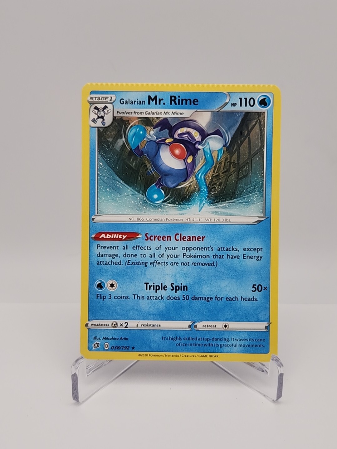 Pokemon TCG - Galarian Mr. Rime 38/192 - Rebel Clash RARE - CRIMP ERROR CARD!