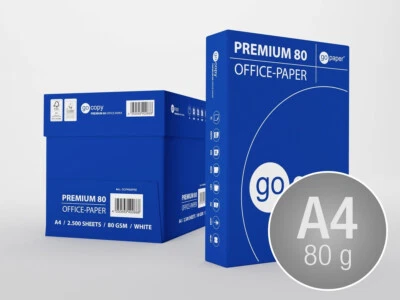 GO COPY Kopierpapier 80g 25.000 Blatt PREMIUM80 feines Druckerpapier 160 CiE hochwertig