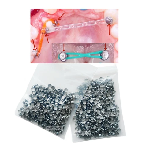 Dental Buttons Orthodontic Lingual Button Bondable Round Bonding Mesh Adhesive