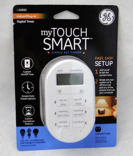mytouchsmart indoor plug in digital timer white