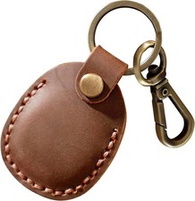 Airtag Case Keyring Genuine Leather  Brass Key Tags  Apple Airtag Holder