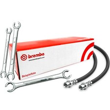 2x BREMBO Bremsschlauch 330mm Vorne Schlüssel für AUDI A4 B5 B6 B7 EXEO ST