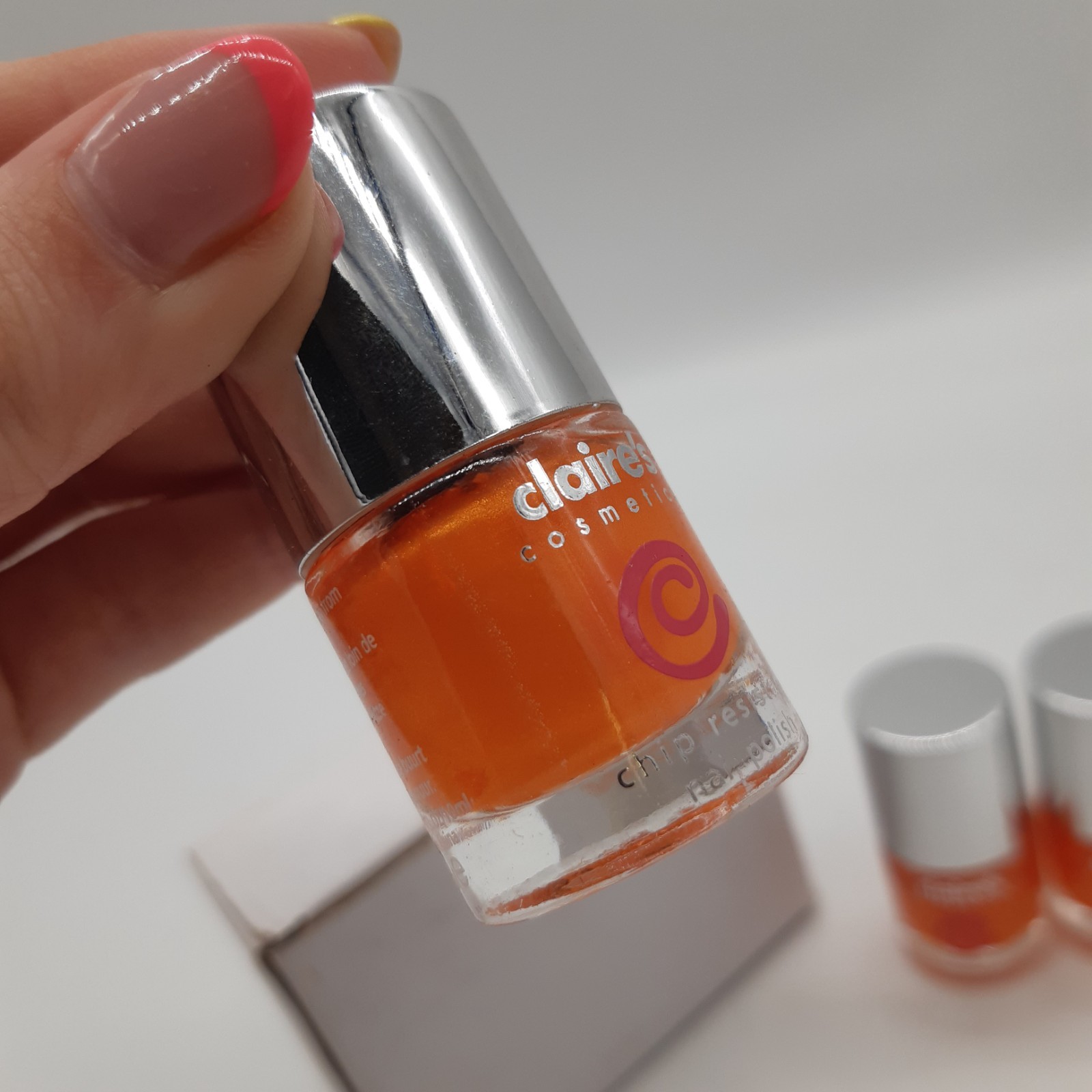 Lot of 3 Claire's Cosmetics Orange Shimmer Nail Polish Chip Resistant 10ml Each image 5