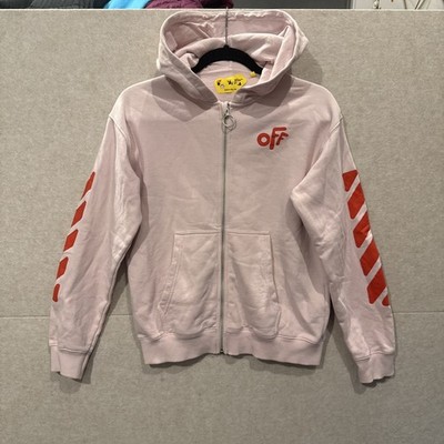 Off-White Kids Diag Zip Hoodie Sweatshirt Pink Size 12YRS RTL$400