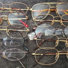 Lot of 10 Unisex Adults Rectangular Full Rim Metal Eyeglasses Frames 48-19-140