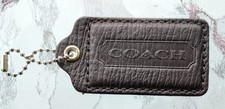 COACH 3" x 1.5" Hang Tag Dark Brown Leather.
