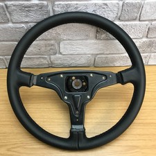 Genuine Porsche 924, 944, S,  Black Leather 380mm Steering Wheel. RETRIMMED. 13A