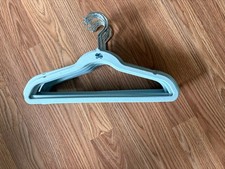 Simplify Kids 15 Light Blue Velvet Felt Hangers, Slim Non Slip Design 11.5" X 8"