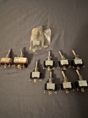 Lot of 10 Heavy Duty Toggle Switches - Carling & NOS Industrial - MOM & ON/OFF