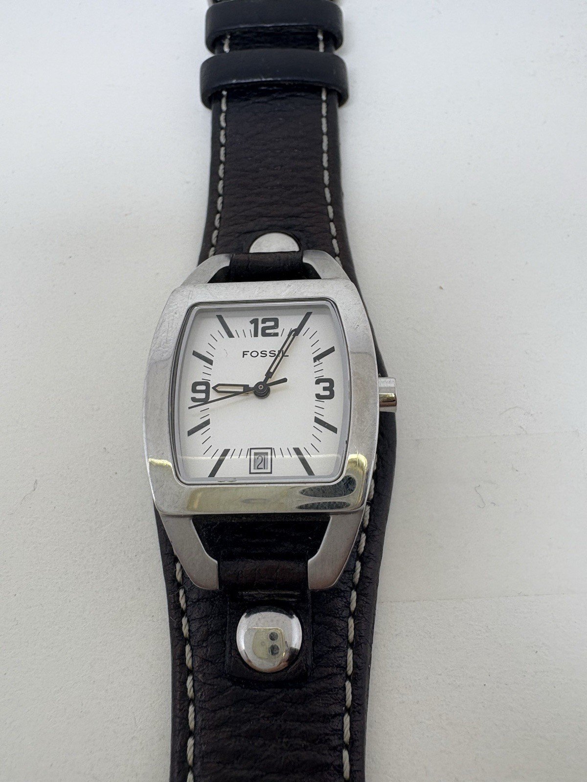 Fossil Women's Rectangular Watch -Black Leather B… - image 1