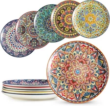 Dinner plates (set of 6), 10.5-inch large dessert salad plate