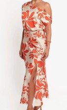 petal and pup dress Ana Floral One Shoulder satin Midi Dresss Size XL  NEW