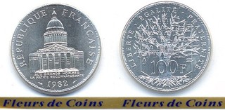 FDC : 100 francs PANTHEON argent 1982 neuve/scellée