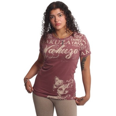 Neues Yakuza Damen Catz Urban Crew Neck T-Shirt - Nocturne
