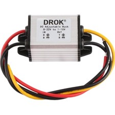 High-Efficiency Waterproof DC Buck Converter with Adjustable Output 5V/12V, 3A