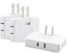 3 Pack AC Flat Wall Outlet Extender Plug Adapter Outlet, Fold-Able 3 Way Wa