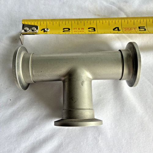 ISO KF25 NW25 Tee Style Fitting High Vacuum 4" Length
