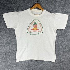 VINTAGE 50s 60s Camp Lanoche Florida BSA Boy Scouts Youth T Shirt Sz XL Indian