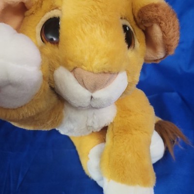 Disney Lion King Simba Plush Toy Yellow Brown White Polyester Fibers