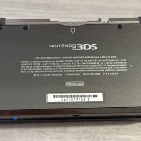 Nintendo 3DS Handheld Console Cosmo Black CTR-001 USA With Charger SD Card