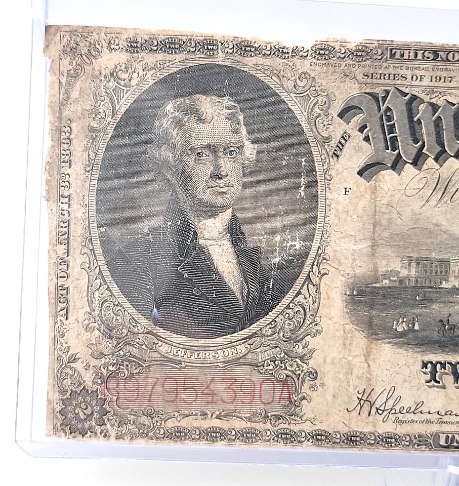 1917 $2 Red Seal Note Lot. H60 - Image 2 of 4