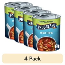  4 pack Progresso Minestrone Soup, Vegetable Classics Canned Soup, 19 oz