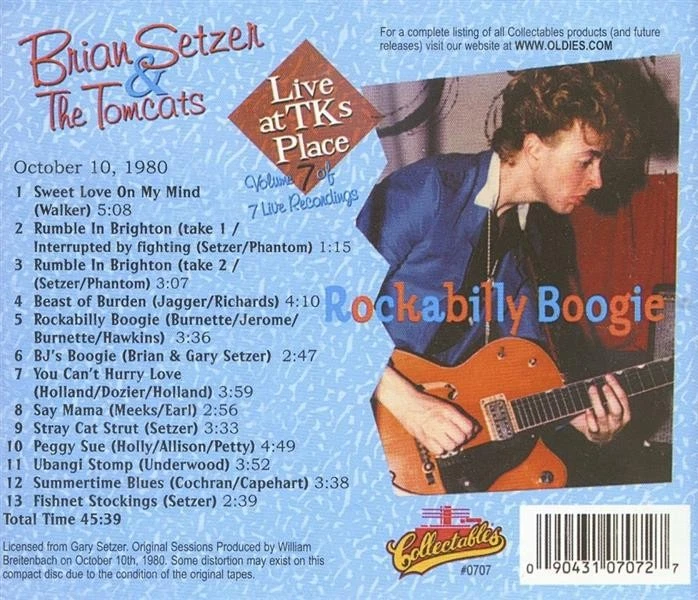 CD - Brian Setzer & The Tomcats - Early Live Recordings - Rockabilly Boogie - Vo - Bild 2 von 2