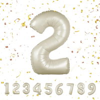 Geburtstag Zahlen Luftballon 2 Jahre | Beige Folienballon 2 XXL -Riesen Folienba