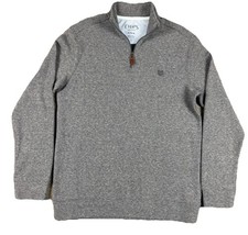 Chaps Quarter Zip Pullover Sweater Mens Medium Grey Warm Long sleeve Casual