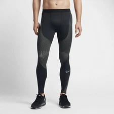 Nike Men's Zonal Strength Black and Gray Running Tights Compression Size Large