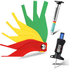Medidor de profundidad de banda de rodadura de neumáticos de 3 piezas Medidor de profundidad de banda de rodadura digital Forro de freno Thi