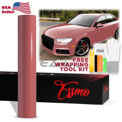 ESSMO PET Super Gloss Morganite Red Vehicle Vinyl Wrap Decal Sheet Like Paint