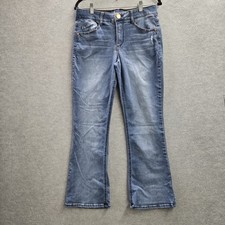 Democracy Women Jeans 8P Blue Denim Absolution Button 28" Inseam