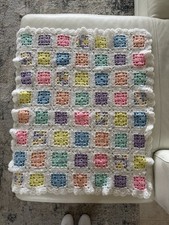 Crochet Baby Boy/Girl Afghan Granny Square Handmade Pastel 30x34