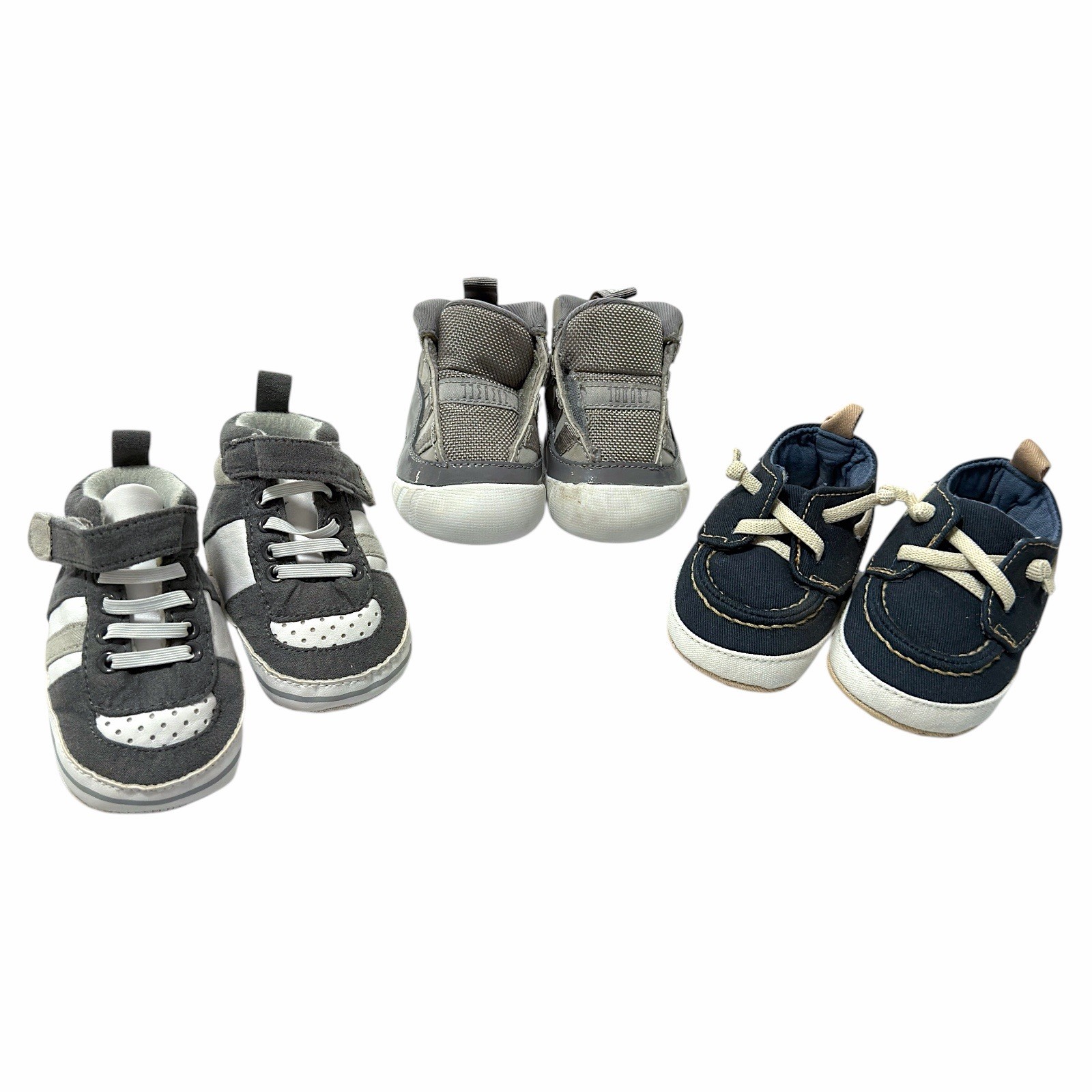 Baby Sneakers Lot (3 Pairs) &ndash; Mixed Brands &ndash; Neutral Colors &ndash; Infant Sizes