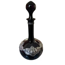 Rare Danish Pewter Black Amethyst Purple Wine Decanter With Stopper Signed EUC