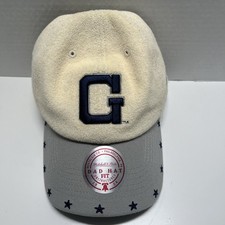 Georgetown Hoyas Mitchell & Ness Dune Dad Hat Strapback White Gray Stars NWOT