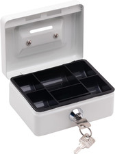 Lockable Cash Box with Key, Slot and Coin Insert, Small, Sheet Steel, Money 5012