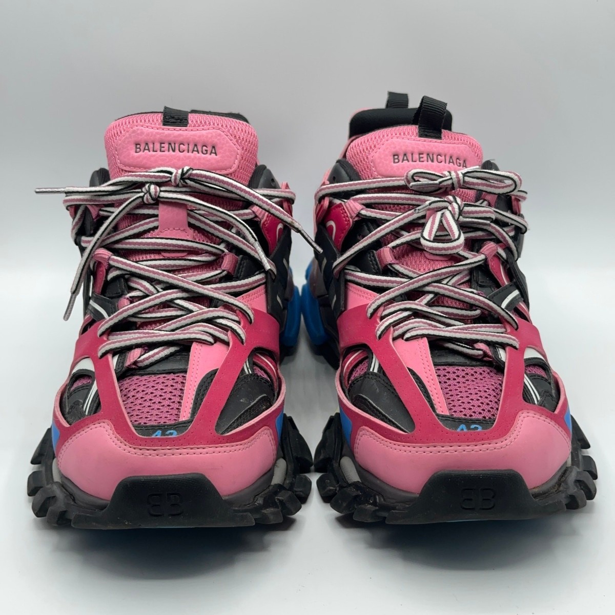 BALENCIAGA Track Runner Trainer Sneakers Pink Blue Sz 42 | eBay